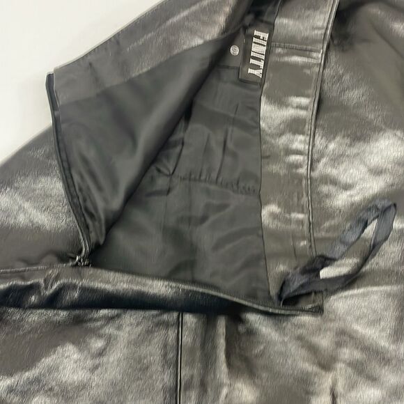 Finity 100% Genuine Leather Knee-Length Skirt, Black, size 12 A-Line Pencil - Picture 8 of 10